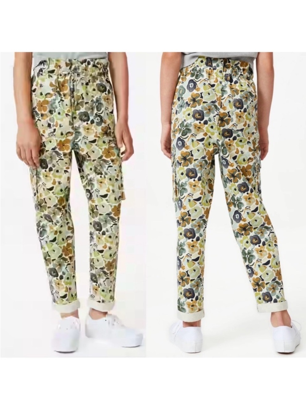 Free Assembly XL Floral Camo High Waist Cargo Pants Eclectic Streetwear Utility